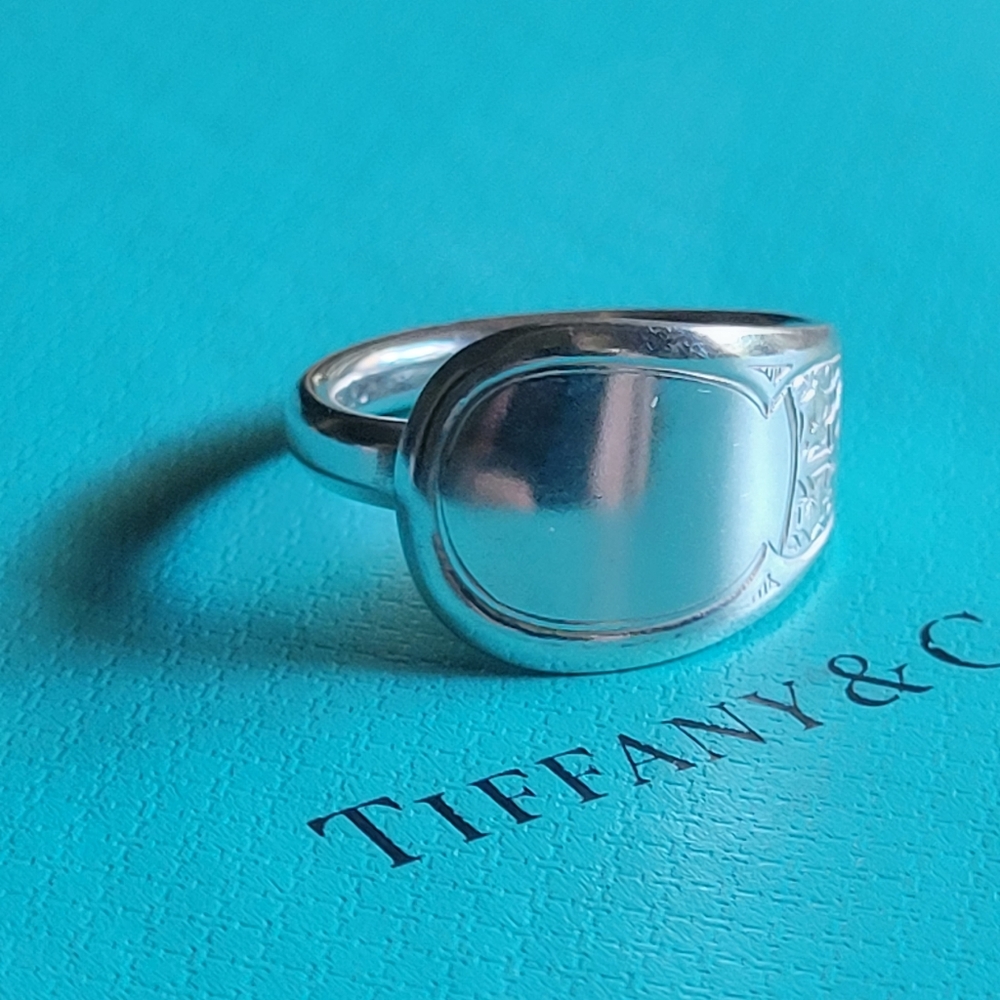 1870 Tiffany & Company Antique Ivy Spoon Ring in Sterling Silver #41 size 10 - Picture 9 of 13
